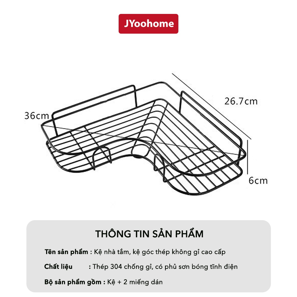 Kệ Góc Nhà Tắm - Chất Liệu Thép Không Gỉ, Kệ Tam Giác Nhà Bếp Dán Tường Siêu Dính Chịu Lực - Kệ Nhà Tắm Cao Cấp | BigBuy360 - bigbuy360.vn