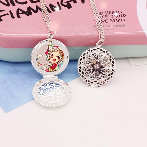 Vòng cổ IN HÌNH Jibaku Shounen Hanako-kun Ác quỷ trong nhà xí anime chibi đóng nắp kim loại xinh xắn