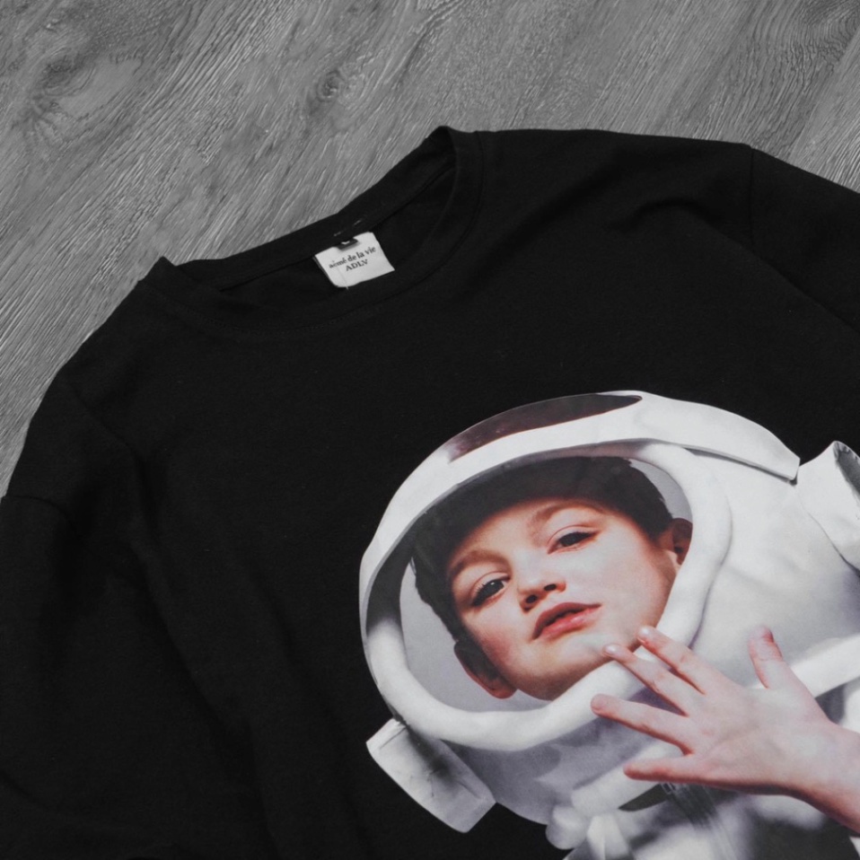 Áo thun tay lỡ ADLV Baby Phi Hành Gia MSW Town , áo thun cotton nam nữ