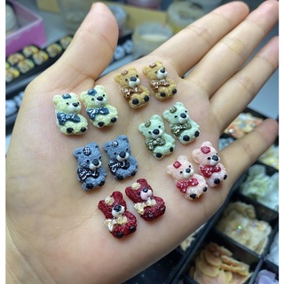 gấu bột nguyên con dán móng tay, chân nail kèm ảnh thật và video