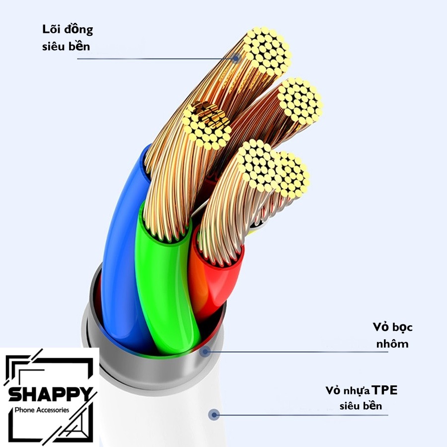 Cáp Sạc Baseus Mini White Cổng IPhone Hỗ Trợ Sạc Nhanh &amp; Truyền Dữ Liệu - Bảo Hành 06 Tháng[Shappy Shop]