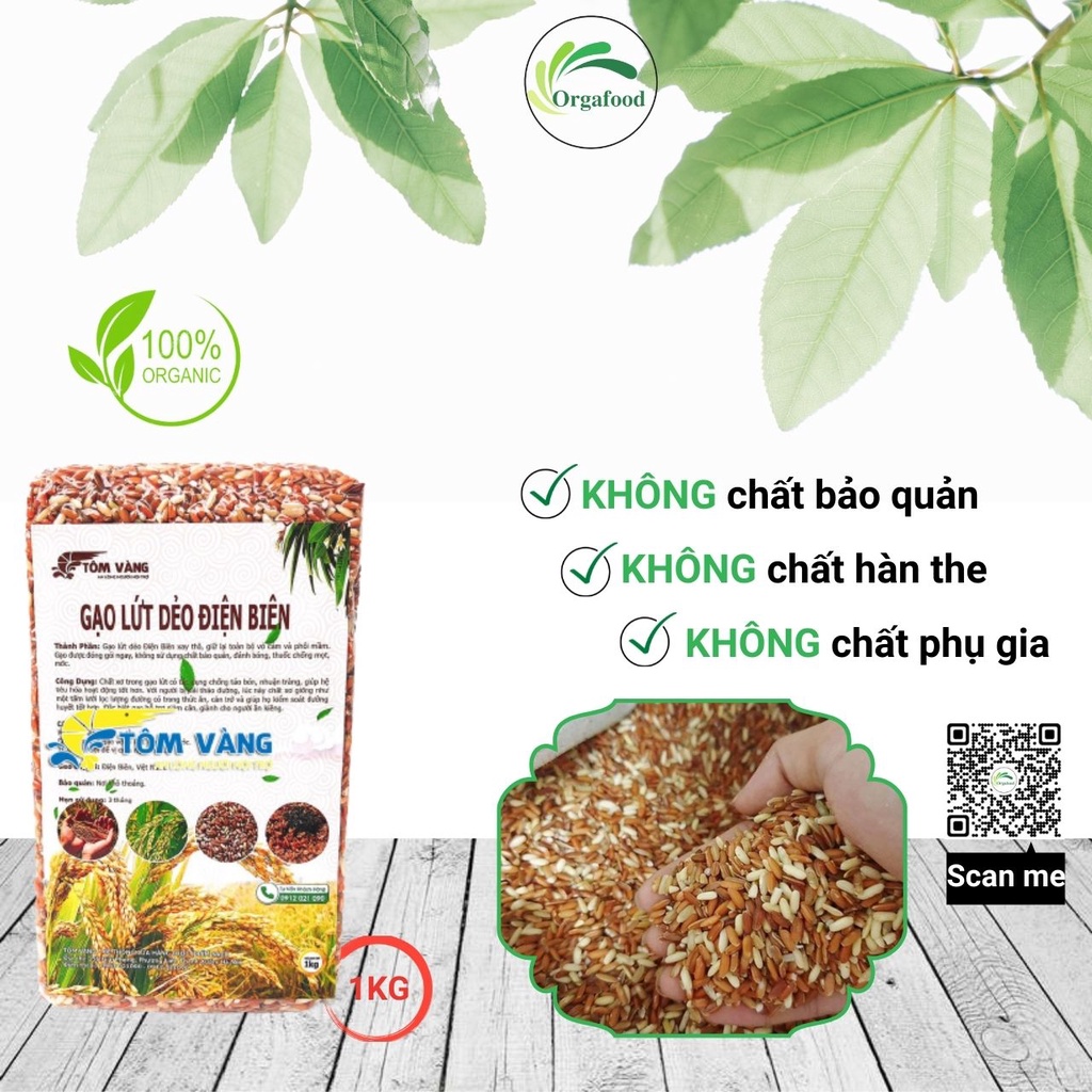 Gạo lứt dẻo Điện Biên Tôm Vàng combo 2Kg EAT CLEAN healthy giảm cân cho người ăn kiêng túi hút chân không orgafood | BigBuy360 - bigbuy360.vn