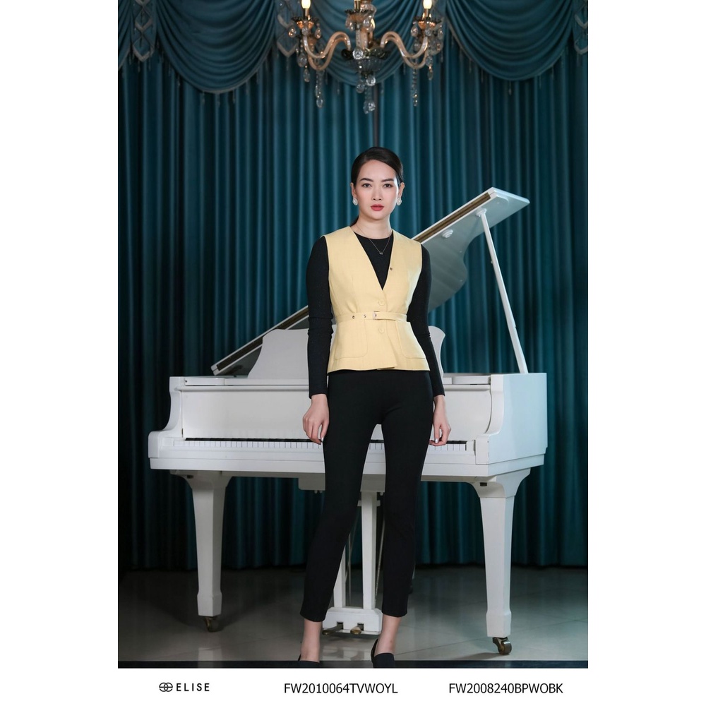Áo gile vàng đai eo thiết kế Elise FW2010064TVWOYL