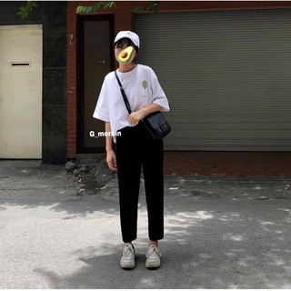Quần baggy vải đen