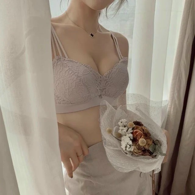 Áo lót nữ su đúc đính ren thông hơi họa tiết Cây