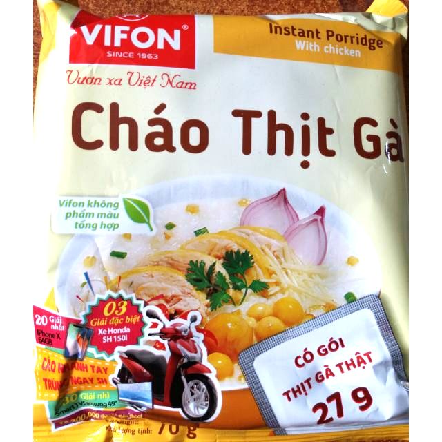 Cháo Gà Vifon 50g/70g combo 10 gói