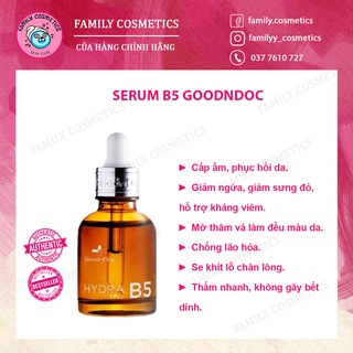 Serum b5 goodndoc dưỡng ẩm phục hồi, goodndoc b5 làm sáng da chống lão hóa goodndoc hydra b5 30ml