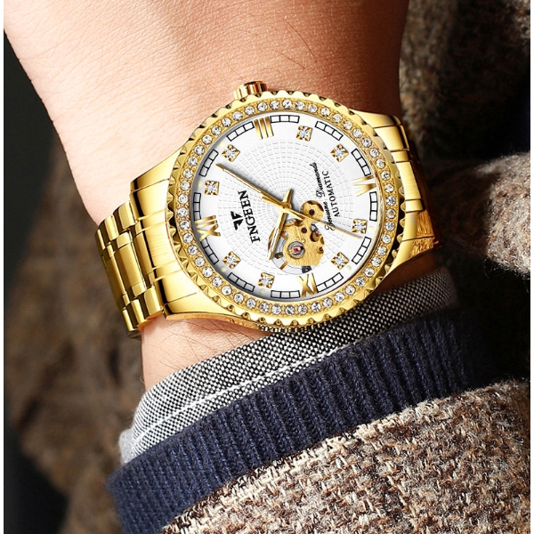 Đồng Hồ FNGEEN 8073 Thiết Kế Lộ Máy Cơ Tự Động