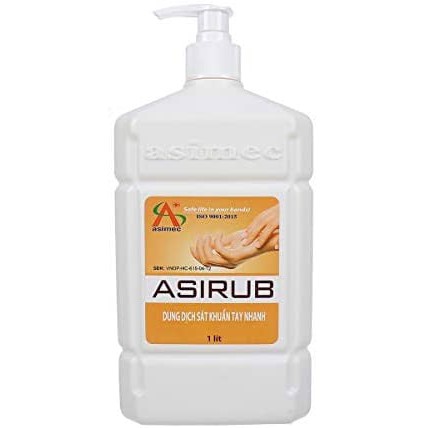 ASIRUB: Chế phẩm sát khuẩn tay nhanh dùng trong gia dụng và y tế chai 1L