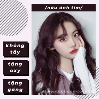 Thuốc nhuộm tóc màu NÂU TÍM (không cần tẩy tóc) by Huogn.hairs
