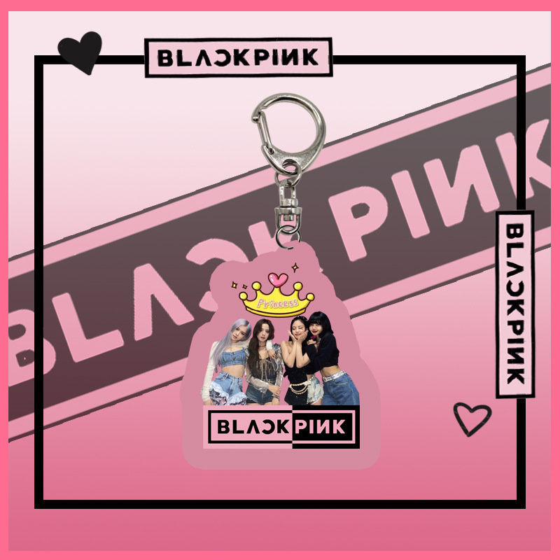 Móc khóa họa tiết BLACKPINK Rose Lisa Jennie Jisoo bằng acrylic hai mặt