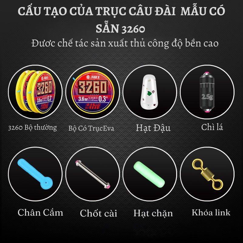 Combo 5 Dây Trục câu đài buộc sẵn 3260