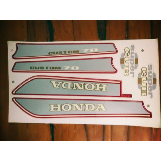 Bộ tem honda custom 70 đời 92 màu đỏ