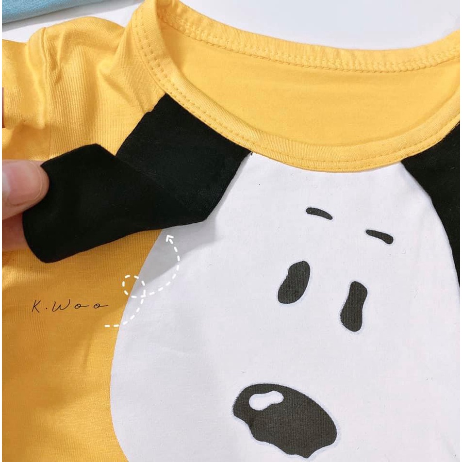 [SALE] Đồ bộ dài tay chất thun lạnh phiên bản Snoopy cực đẹp thu đông bé trai bé gái (QATE380)