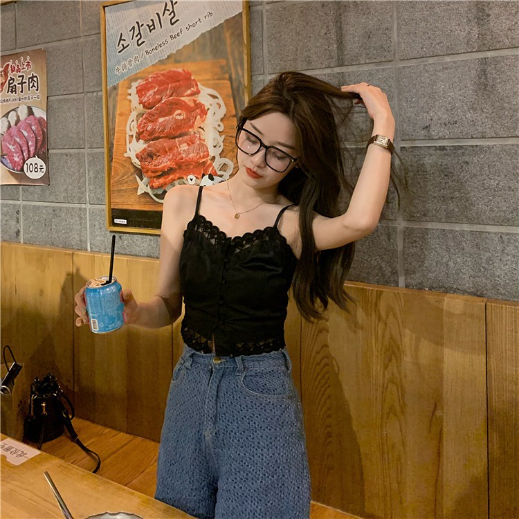 Áo hai dây ZHELIHANGFEI phối ren quyến rũ hợp thời trang