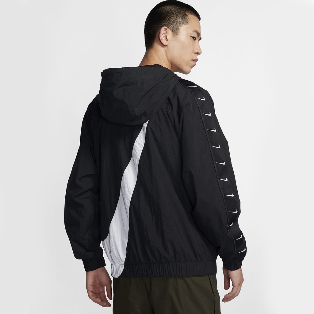 [HÀNG_CHÍNH_HÃNG] ÁO KHOÁC NIKE TAPED SWOOSH POPOVER - ĐEN