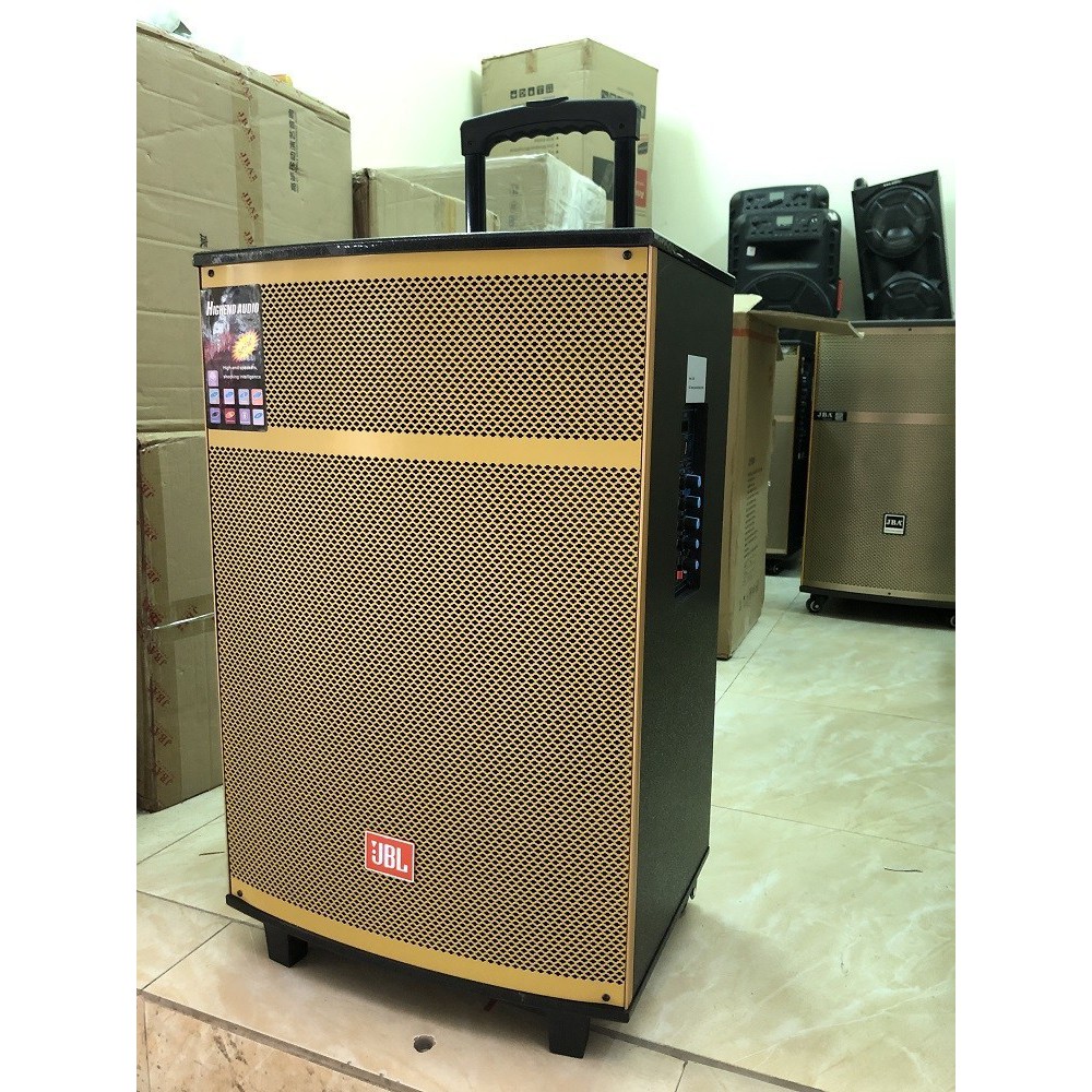 Loa kéo JBL Bass 40 Vàng Gold Công Suất Khủng, Tặng 2 micro không dây