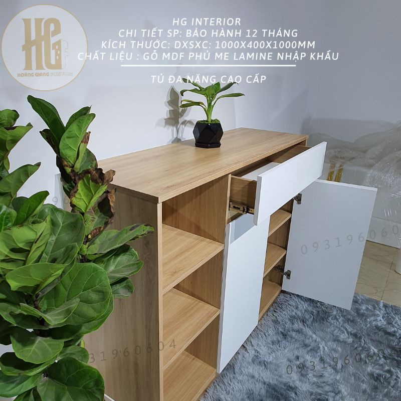 FREE SHIP- Tủ đa năng, để bếp, đồ áo, Gỗ MDF cao cấp phủ MELAMINE - Được tk bởi HG Interior