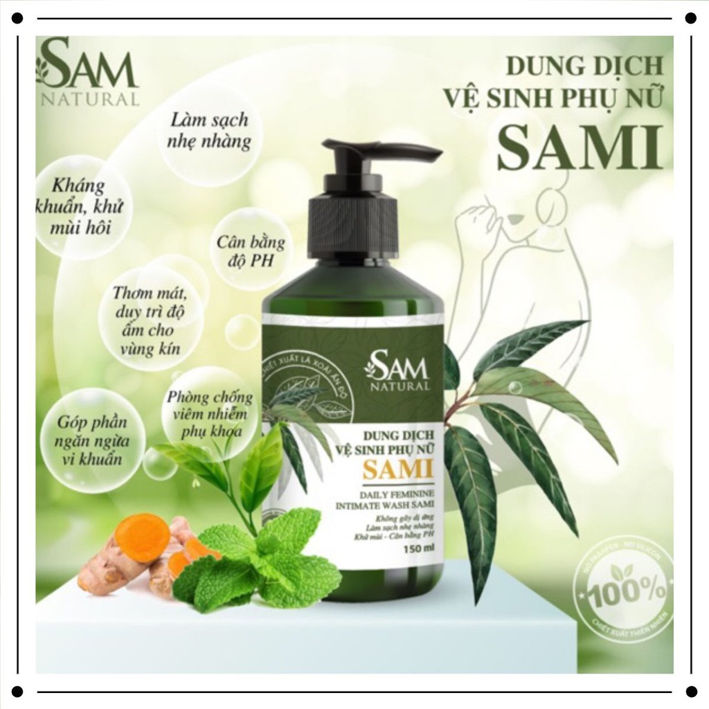 DUNG DỊCH VỆ SINH PHỤ NỮ SAMI SAM NATURAL [MẪU MỚI]