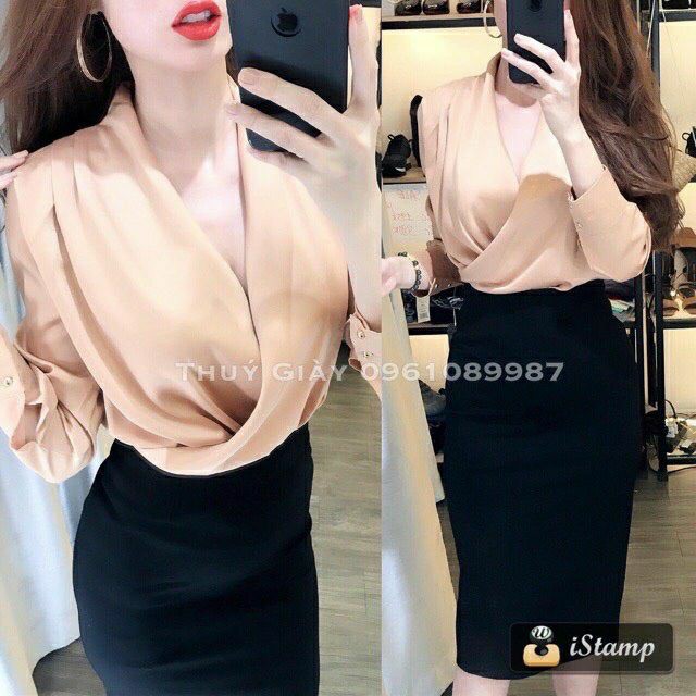 Áo sơ mi vạt chéo đủ màu