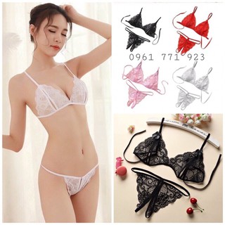 Bộ QUẦN LÓT LỌT KHE XẺ ĐÁY Sexy quyến rũ, bộ đồ lót lọt khe ren siêu mỏng xuyên thấu trong suốt màu đỏ, đen, trắng, hồng