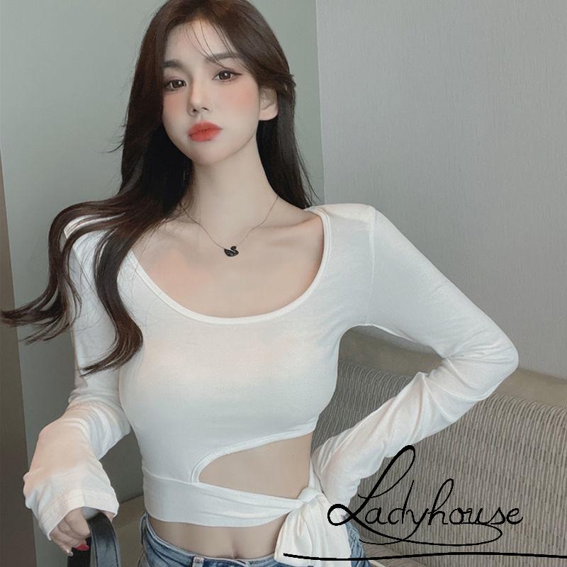 LD-New summer and autumn women´s wear new spice girl´s idea, waist revealing sexy T-shirt, minority bandage top