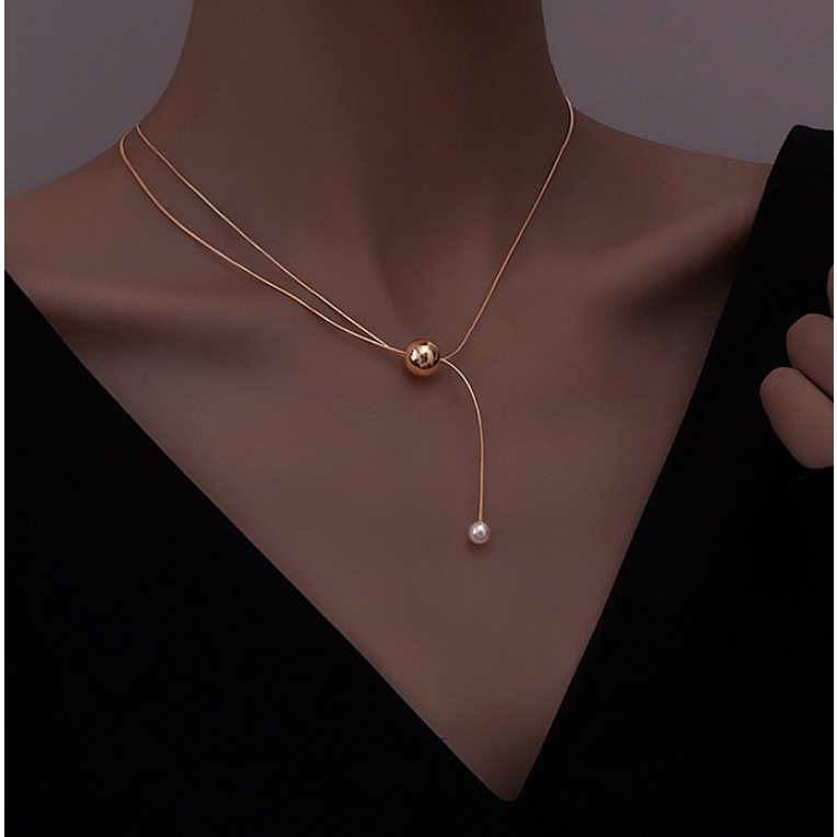 Dây Chuyền Sợi Mì Kiểu Chữ Y Titan Ko Han Rỉ TT 3929