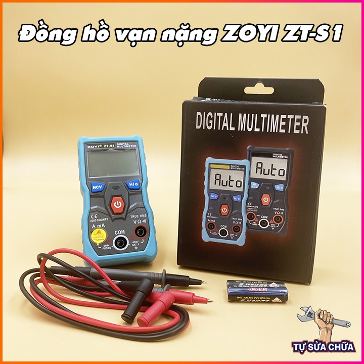Đồng hồ vạn năng điện tử ZOYI-ZT S1 kèm pin chính hãng đo điện trở dòng điện một chiều xoay chiều