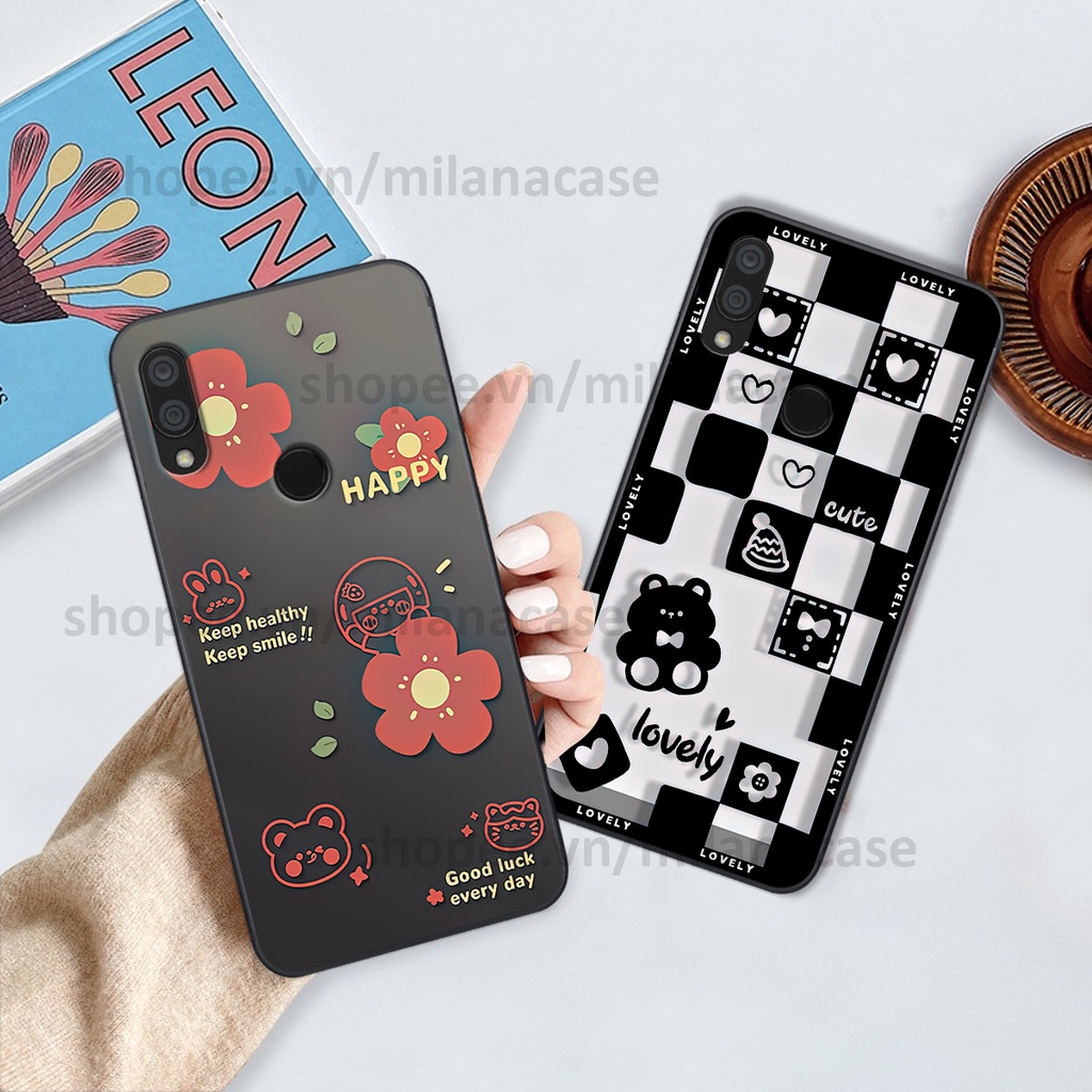 Ốp Xiaomi Redmi 7 in hình caro trái tim siêu đẹp, siêu nét đầy phong cách cá tính
