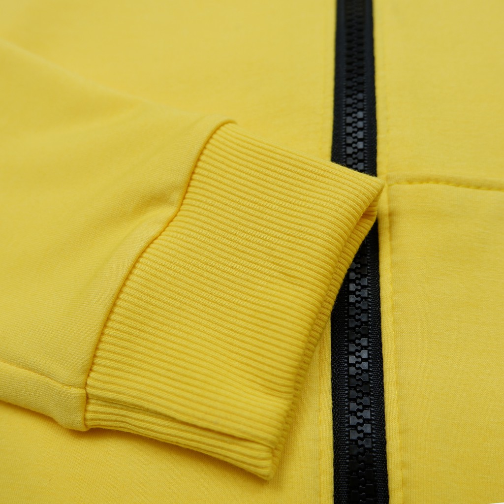 Áo phông bé trai hình khủng long Vàng Cam hoodie kéo khoá