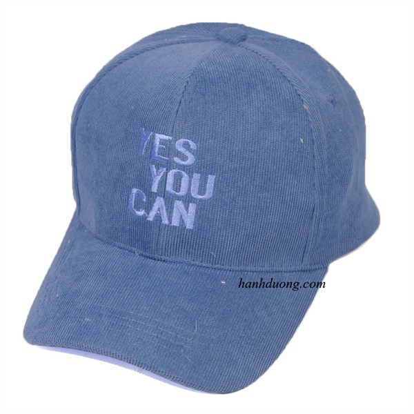 Nón kết nhung YES YOU CAN, chất liệu vải mềm mượt, kiểu dáng thời trang cá tính, có khóa tăng giảm size