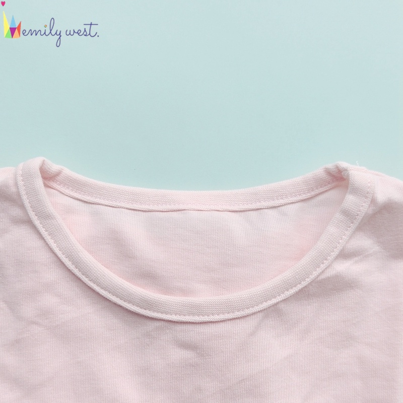 Áo Thun Cotton Cổ Tròn Tay Ngắn In Hoạt Hình Dành Cho Bé Gái