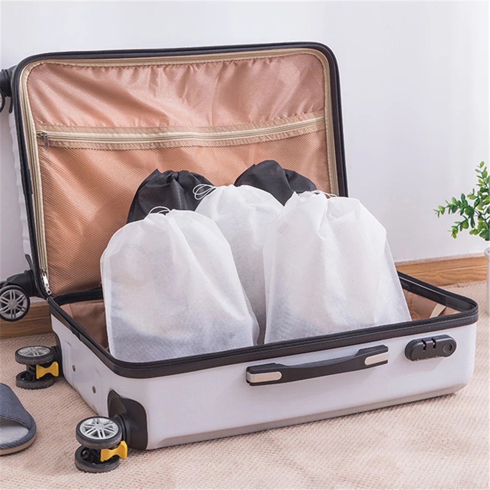 Túi Dây Rút Bằng Vải Không Dệt Hình Vuông Đựng Giày / Quần Áo / Đồ Dùng Cá Nhân Chống Bụi