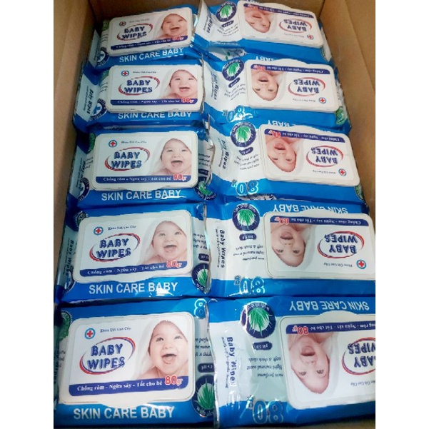 HỎA TỐC ( COMBO 10 GÓI ) Khăn ướt Baby Wipes 80g KHÔNG MÙI.