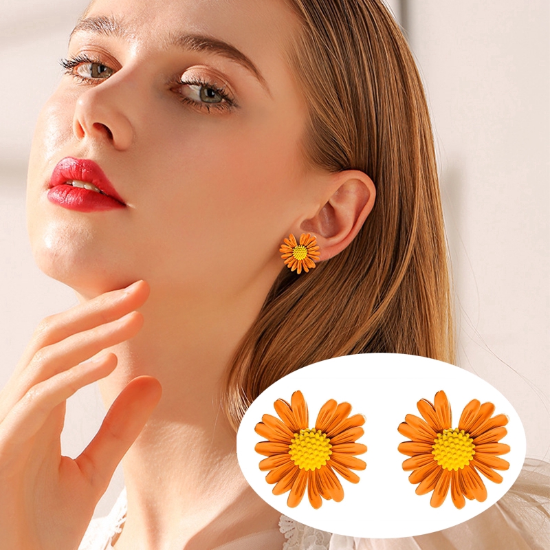 Kpop 925 Silver Stud Earrings Small Daisy GD Stud Earring Women Charm Fashion Jewelry Accessories