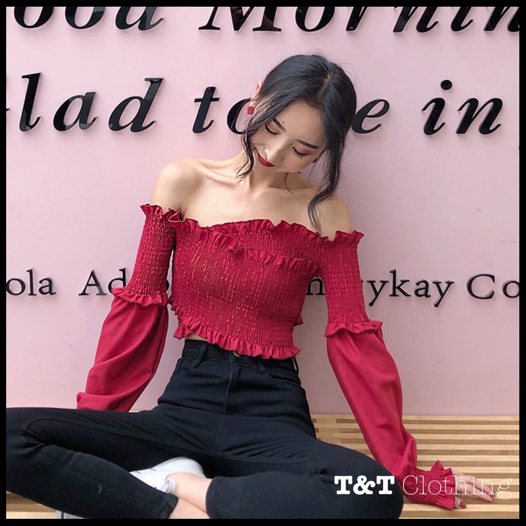 ÁO NHÚN ĐẮP CHÉO TAY DÀI - AK0022 | 23tshop