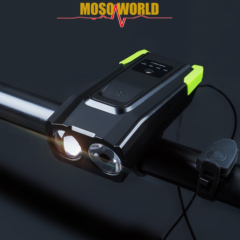 Đèn pha xe đạp thông minh MOSOWORLD 4000mah có còi 800lm