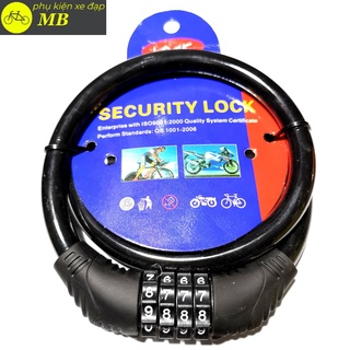 khóa dây xe đạp cao cấp 4 số đổi mã