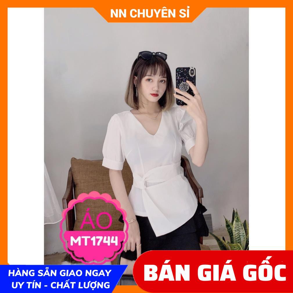 ÁO CỐ V TAY BÚP CỰC XINH MT1744 ⚡100% ẢNH THẬT⚡