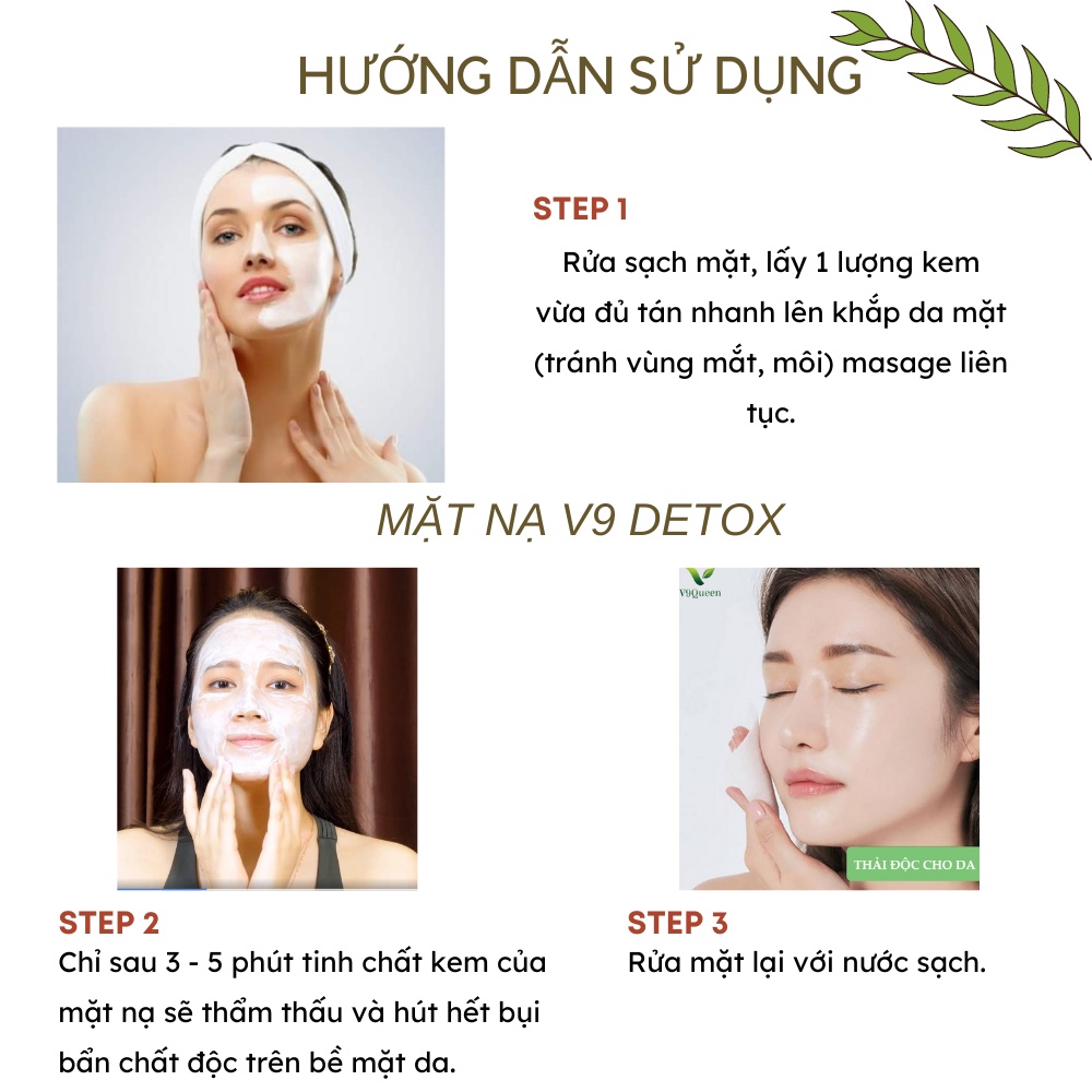 Mặt nạ thải độc, thải chì cho da mặt, mờ thâm nám tàn nhang dưỡng trắng da ngăn ngừa mụn