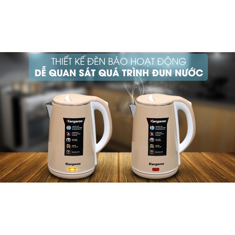 Bình đun siêu tốc Kangaroo 1.5 lít KG-18K1