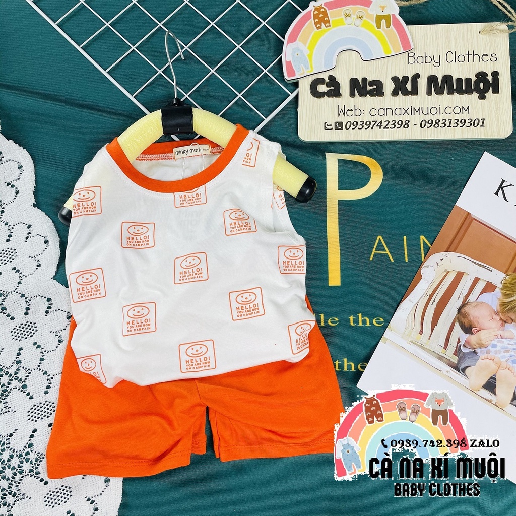 Bộ Ba Lỗ Minky-MomFREESHIPTHUN LẠNH Hoạ Tiết Bé Trai, Gái 7-18kg