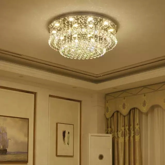 Đèn mâm pha lê ốp trần  M9153 - KT 600x600x350mm 3 chế độ ánh sáng công suất 50w - đèn chùm pha lê cao cấp; đèn decor