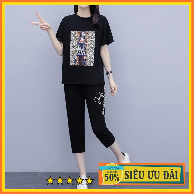 Đồ bộ nữ cotton quần lửng tay ngắn - Chất thun co giãn thoải mái