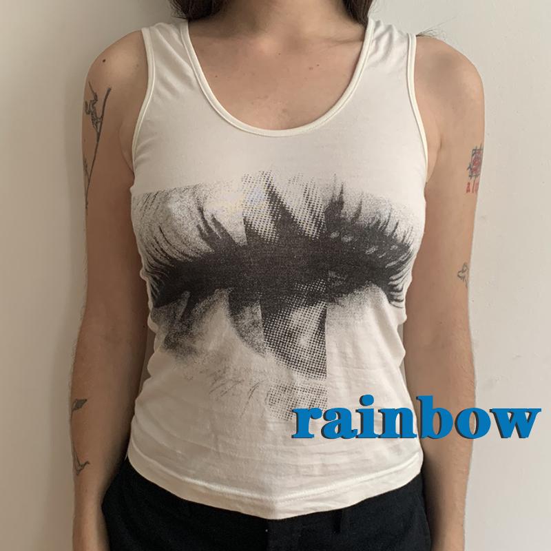 Áo Thun Sát Nách Cổ Chữ U Họa Tiết Cầu Vồng Cho Nữ | BigBuy360 - bigbuy360.vn