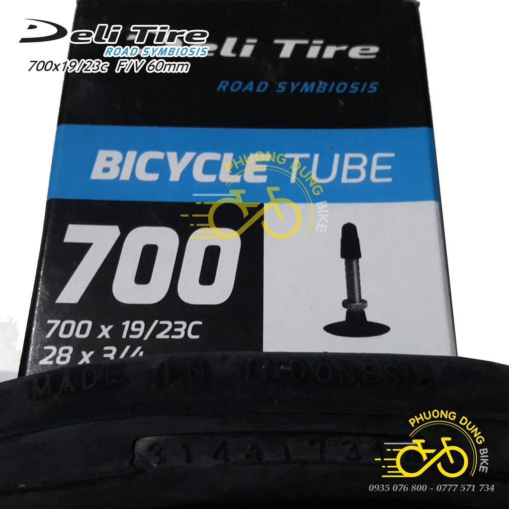 Ruột xe đạp DELI TIRE 700x19-23C 60mm VAN PHÁP - VAN XE ĐẠP