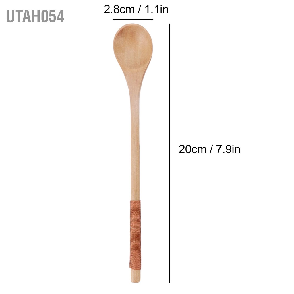 Set 4 Muỗng Gỗ Khuấy Cà Phê Cán Dài