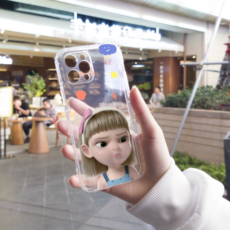 Ốp lưng iphone 6, 6s plus, 7 8 Plus, X, XS, XR, XSMAX, 11, 12, 13 PROMAX TRONG SUỐT BÉ GÁI KHÓ TÍNH PKVN