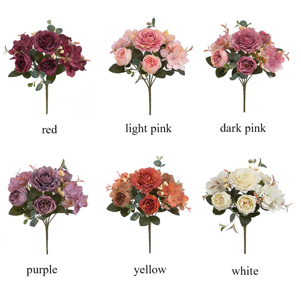 Bó Hoa Giả Bằng Nhựa Dùng Trang Trí Tiệc Cưới DIY