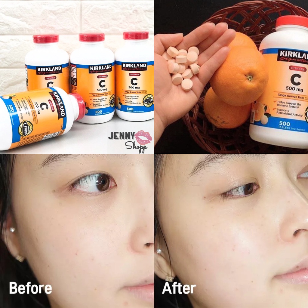 Kẹo Ngậm Bổ Sung Vitamin C Kirkland Signature 500mg Hộp 500 Viên